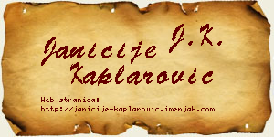 Janićije Kaplarović vizit kartica